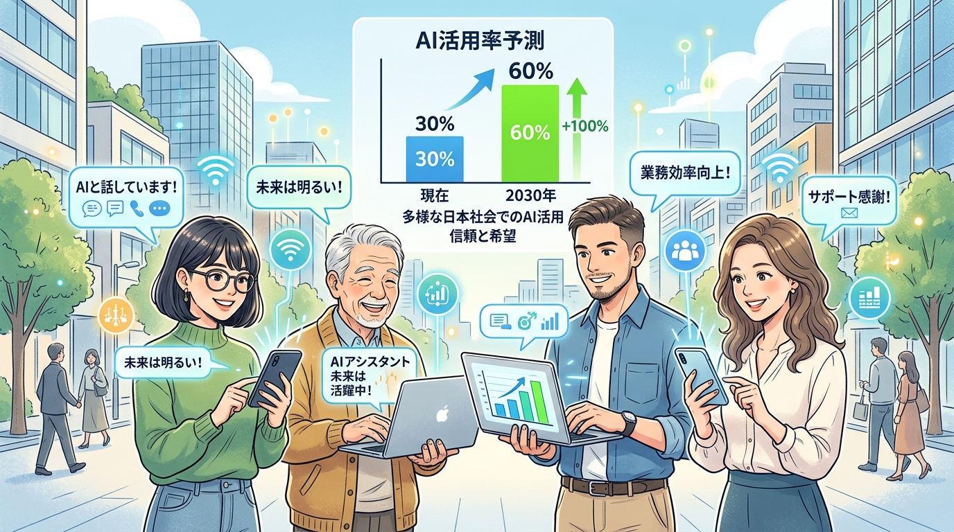 日本の生成AI利用率2倍 2026年